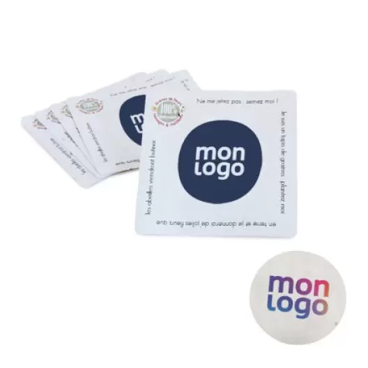 SOUS BOCK PUBLICITAIRE EN PAPIER DE GRAINES 'BIOLI'