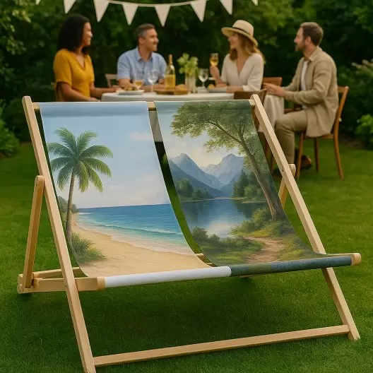 CHILIENNE PUBLICITAIRE AVEC DOUBLE TOILE 'DOBLO'