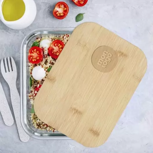 LUNCH BOX PERSONNALISABLE EN VERRE ET BAMBOU 'LASI' 
