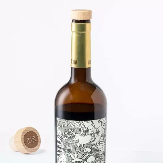 BOUCHON A VIN PUBLICITAIRE EN BOIS 'FERMAI'