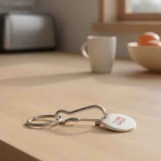 PORTE CLES JETON ALU PERSONNALISABLE 'SEGNA MOUSQUETON'