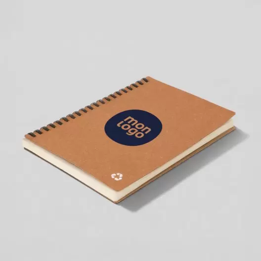 CARNET PERSONNALISABLE CUIR RECYCLE 'VIREO SPIRALE'