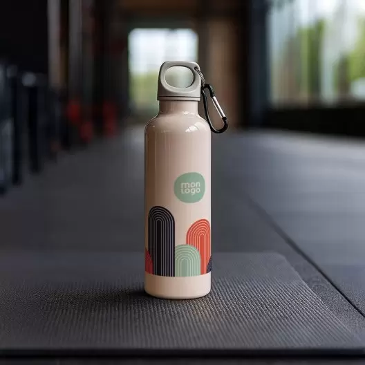 GOURDE RPET AVEC MOUSQUETON 750ML PERSONNALISABLE 'MANCYO'