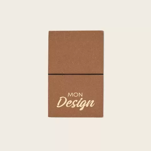 CARNET PERSONNALISABLE CUIR RECYCLE 'VIREO ELASTIQUE'