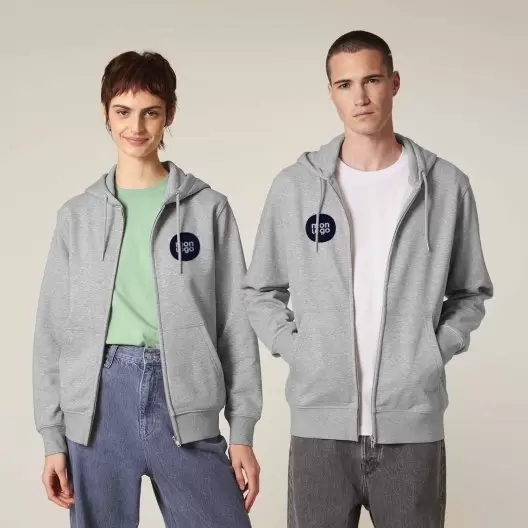 SWEAT CHINE ZIPPE MIXTE PERSONNALISABLE 'CONNECTOR 2.0'