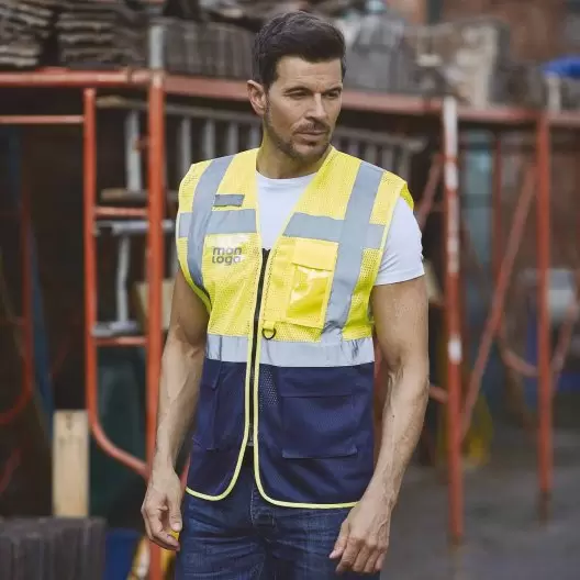 GILET SECURITE PERSONNALISE 'BERLIN MESH RPET'