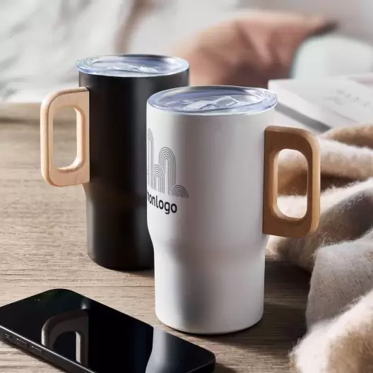 MUG ISOTHERME PERSONNALISABLE INOX RECYCLE 350ML 'JORNA MAX'