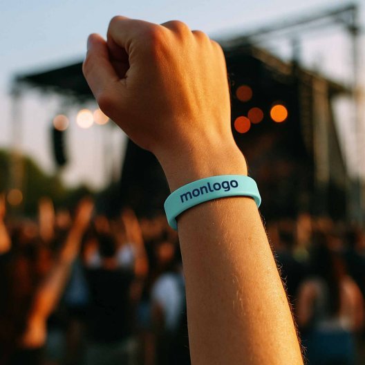 BRACELET SILICONE REACTIF UV PERSONNALISABLE 'FESTI SUN'