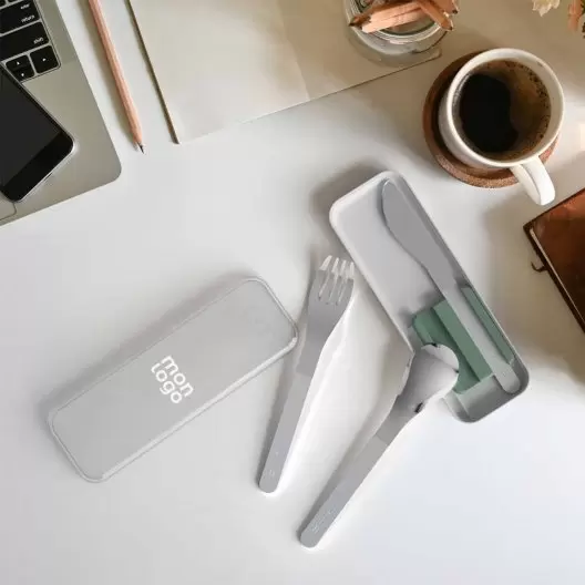 SET PERSONNALISABLE DE COUVERTS EN INOX 'SLIM BOX'