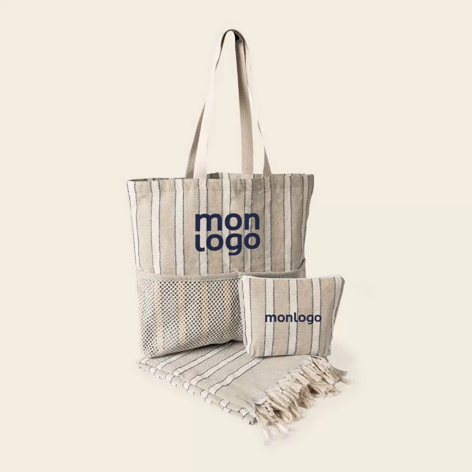 SET DE PLAGE FOUTA SAC PERSONNALISABLE 'SUNLIGHT'