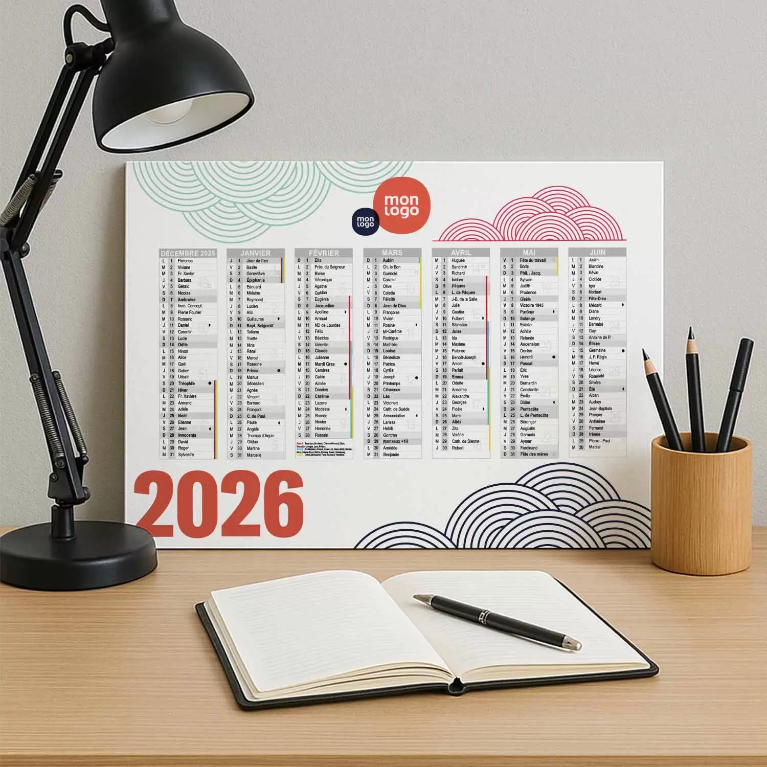 CALENDRIER REMBORDE PERSONNALISABLE 'CREDI'