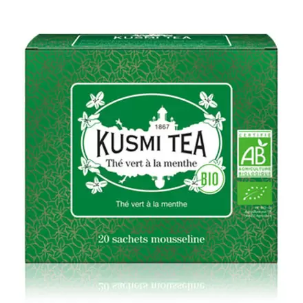 20 SACHETS THE VERT MENTHE BIO KUSMI TEA