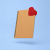 MARQUE PAGE PUBLICITAIRE COEUR EN CUIR RECYCLE 'FABY'
