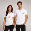 T SHIRT COL V PERSONNALISÉ UNISEXE 150G 'REGENT V BLANC'