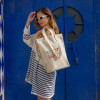 SAC SHOPPING RECYCLE DOUBLES ANSES PERSONNALISABLE 'CALOX'