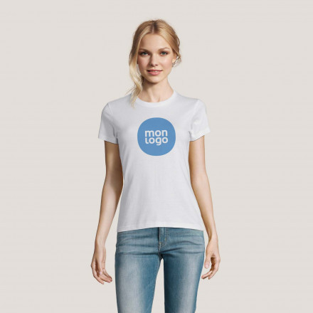 TEE SHIRT BLANC 'IMPERIAL' FEMME 190 GR/M²