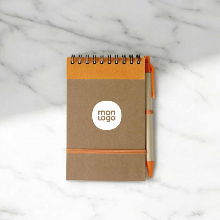 BLOC NOTES PERSONNALISÉ AVEC STYLO 'PAPYRUS' LIGNÉ