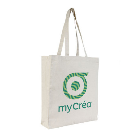 TOTE BAG COTON BIO PERSONNALISABLE AVEC SOUFFLET 'LARGO' 