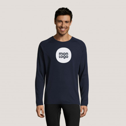 TEE SHIRT RESPIRANT MANCHES LONGUES PERSONNALISABLE HOMME 'KOURY' 140 GR/M²