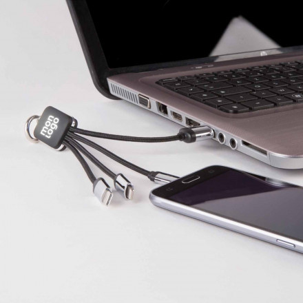 CÂBLE DE CHARGE 3 EN 1 SCX® LOGO LUMINEUX 'ANAT'