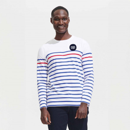 TEE SHIRT PERSONNALISÉ RAYÉ HOMME 'MATELOT'