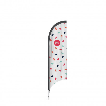 DRAPEAU PUBLICITAIRE ORIFLAMME PLUME VOILE + MÂT 'DRAPUS'