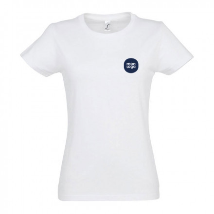 TEE SHIRT PERSONNALISÉ FEMME BLANC 'IMPERIAL' FABRICATION EXPRESS 72H