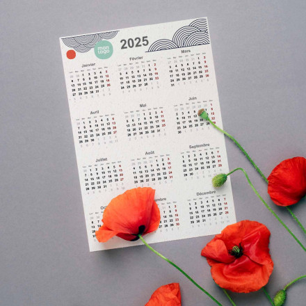 CALENDRIER PERSONNALISÉ SOUPLE PAPIER GRAINE 'COQLI'