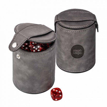 SET DE 5 DES ET CORNET PERSONNALISABLE 'MYSA' 
