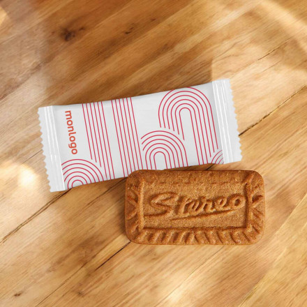 LOT DE 100 BISCUITS PERSONNALISABLE GOUT CARAMEL 'CULOSS'