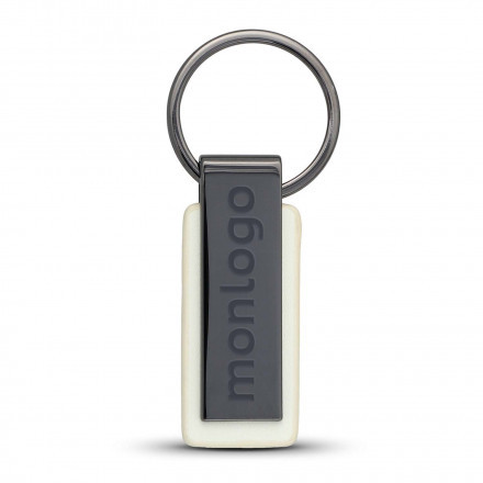 PORTE CLE PERSONNALISABLE EN PU ET ZAMAC 'COLTY'