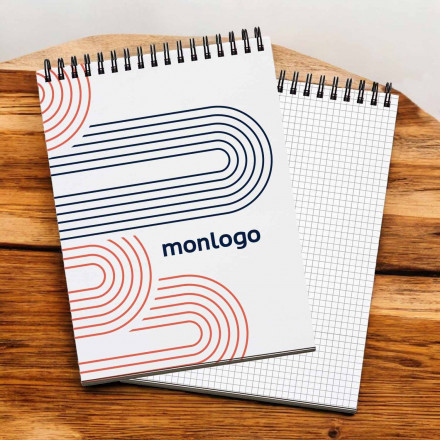 BLOC NOTES SPIRALE A4 PERSONNALISABLE 'LOKISPI' 50 PAGES