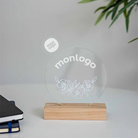 TROPHEE LUMINEUX PERSONNALISABLE 'UKITA CUSTOM WOOD'
