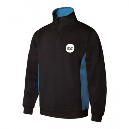 SWEAT PERSONNALISABLE BICOLORE DEMI ZIP 'ALFREDO'