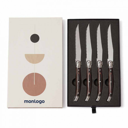 COFFRET PERSONNALISABLE DE COUTEAUX A VIANDE 'RHOS' 
