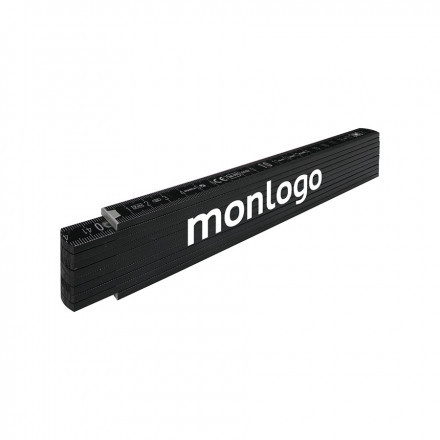 MÈTRE PLIANT PERSONNALISABLE BOIS NOIR 'MINESURA' 2M