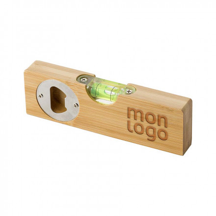 NIVEAU A BULLE DECAPSULEUR PERSONNALISE EN BAMBOU 'SPIRAN'