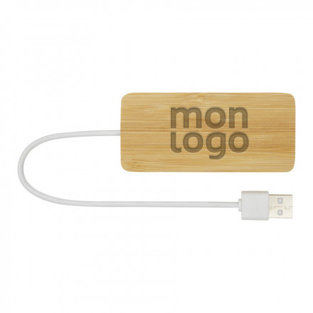HUB PERSONNALISABLE EN BAMBOU 3 PORTS 'BUHPA'