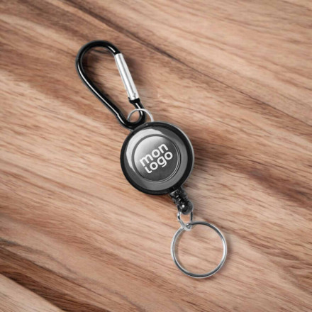 PORTE BADGE DEROULEUR PUBLICITAIRE 'SHAKI MOUSQUETON'