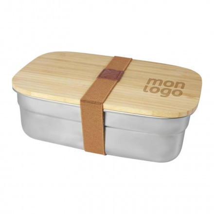 LUNCH BOX PERSONNALISABLE EN ACIER/BAMBOU 'TERAS' 4J