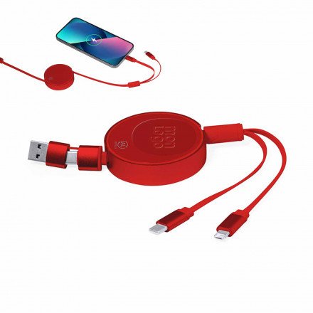 CABLE MULTIFONCTIONS PERSONNALISABLE 'ONTARIO ENROULEUR ALU RECYCLE'