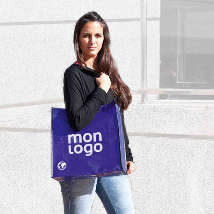 CABAS PERSONNALISABLE NON TISSE LAMINE BOUTON 'VILLO'