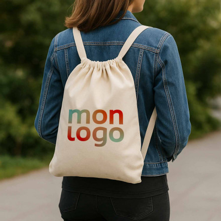 SAC A DOS COTON CORDELETTE PLATE PUBLICITAIRE 'BRIELLE'
