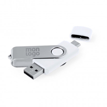 CLE USB ET USB C 3.0 PERSONNALISABLE 'TWISTER DUO' 16 GO