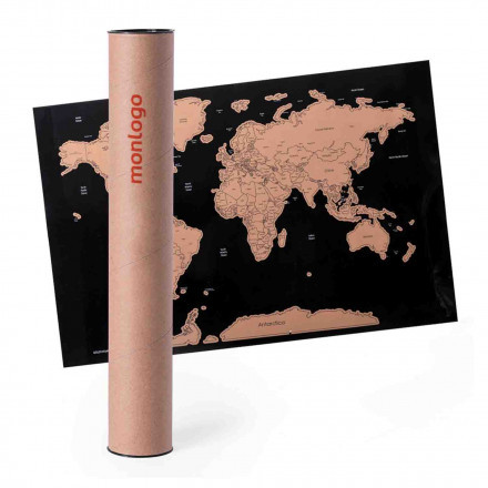 CARTE A GRATTER PERSONNALISABLE 'MAPPEMONDE'
