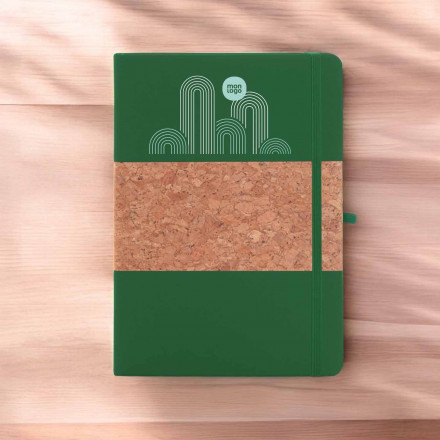 CARNET EN LIEGE ET PU RECYCLE PERSONNALISE 'ISHA'
