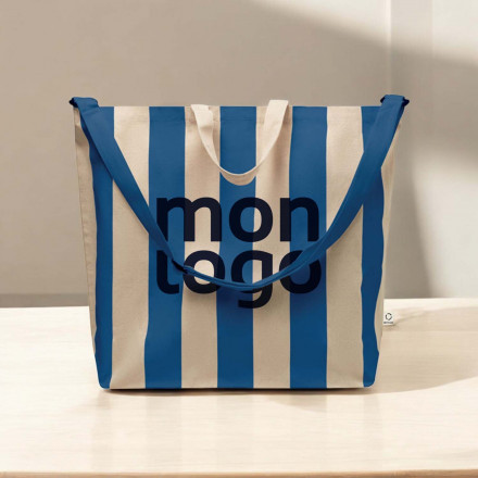 SAC EN COTON RECYCLE RAYE PERSONNALISABLE 'SAO DOUBLE'