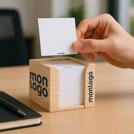 BLOC PAPIER RECYCLE PERSONNALISE 'CUBI WOOD'