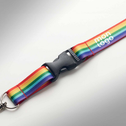 TOUR DE COU PERSONNALISABLE RPET ARC EN CIEL 'JOULYA'