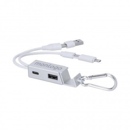 HUB DOUBLE USB ET SUPPORT TEL PERSONNALISABLE 'JOCKOU'